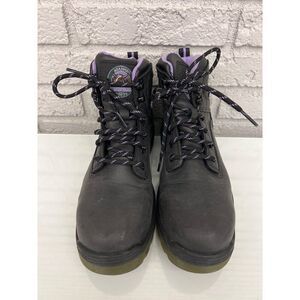 Brahma Women Combustion Black Purple Steel Toe Boots Size 7